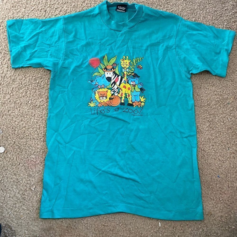 Vintage Single Stitch Safari Animal Life’s A Jungle Tshirt